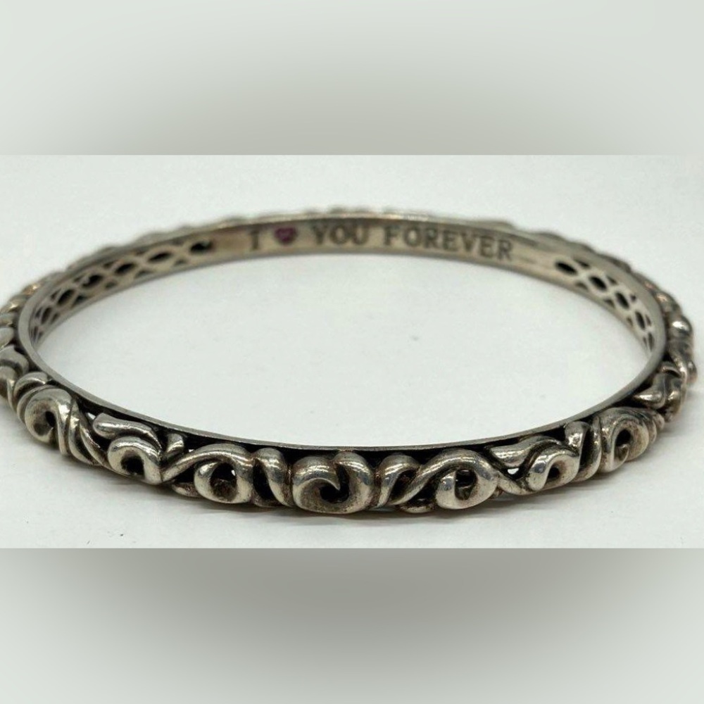 Charles Krypell “I 🩷 you forever” sterling silver bangle